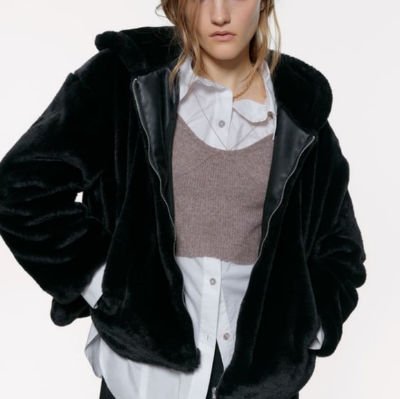 Zara Jackets & Coats Zara Faux Fur Jacket Poshmark